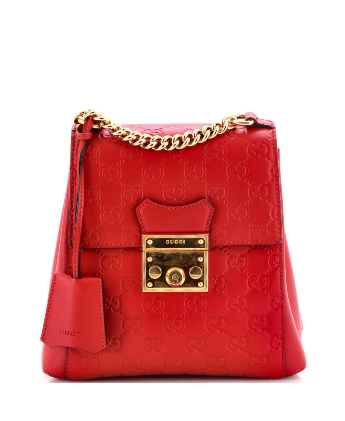 Pre-Owned Gucci Mini Padlock Backpack Guccissima Leather - Red | Macy's