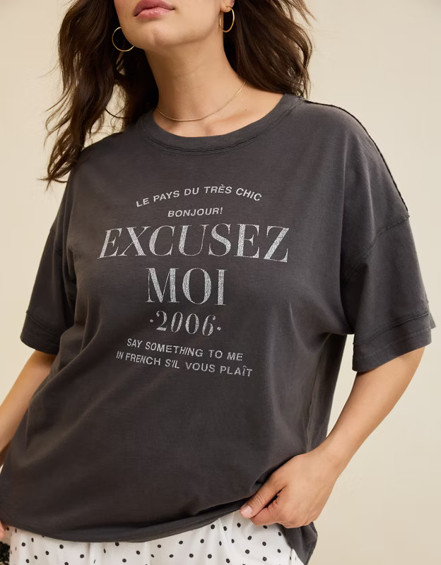 Aerie Crew Oversized Boyfriend T-Shirt | Aerie