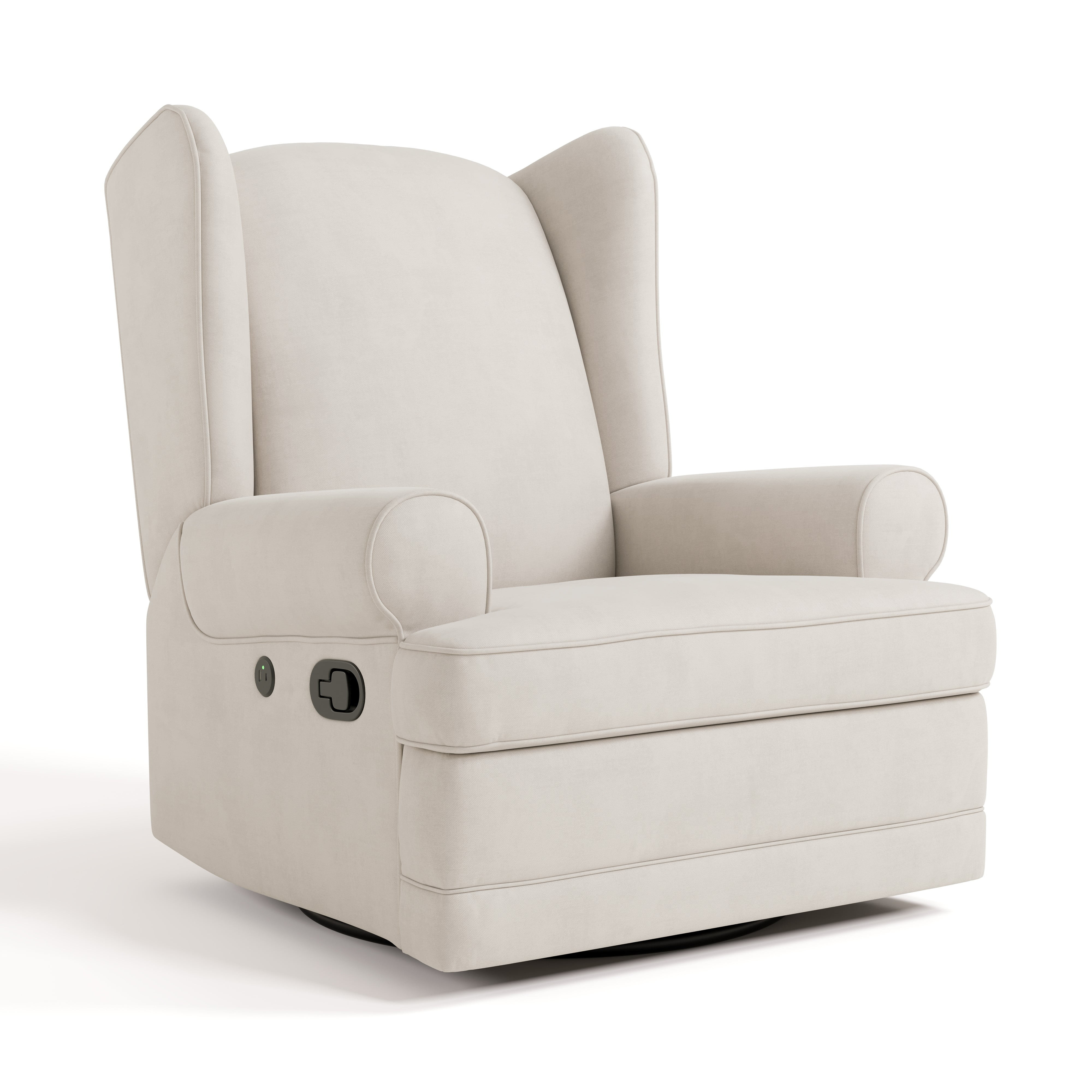 Storkcraft Serenity Wingback Infant Upholstered Recline Glider with USB, Ivory | Walmart (US)