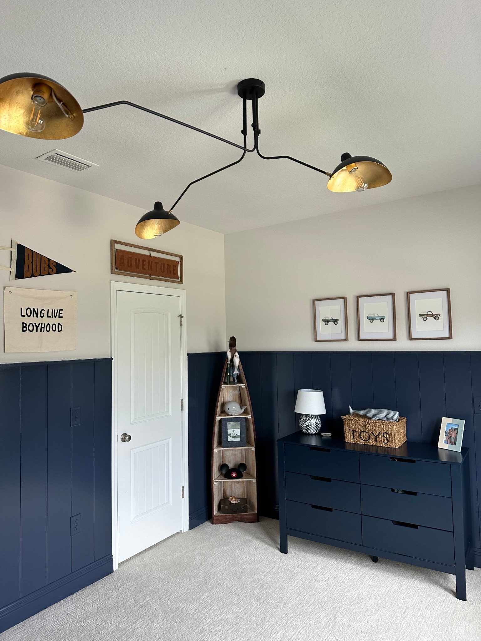 Coastal toddler boy room🌊 navy, boat shelf, nauticall

#LTKKids #LTKSaleAlert