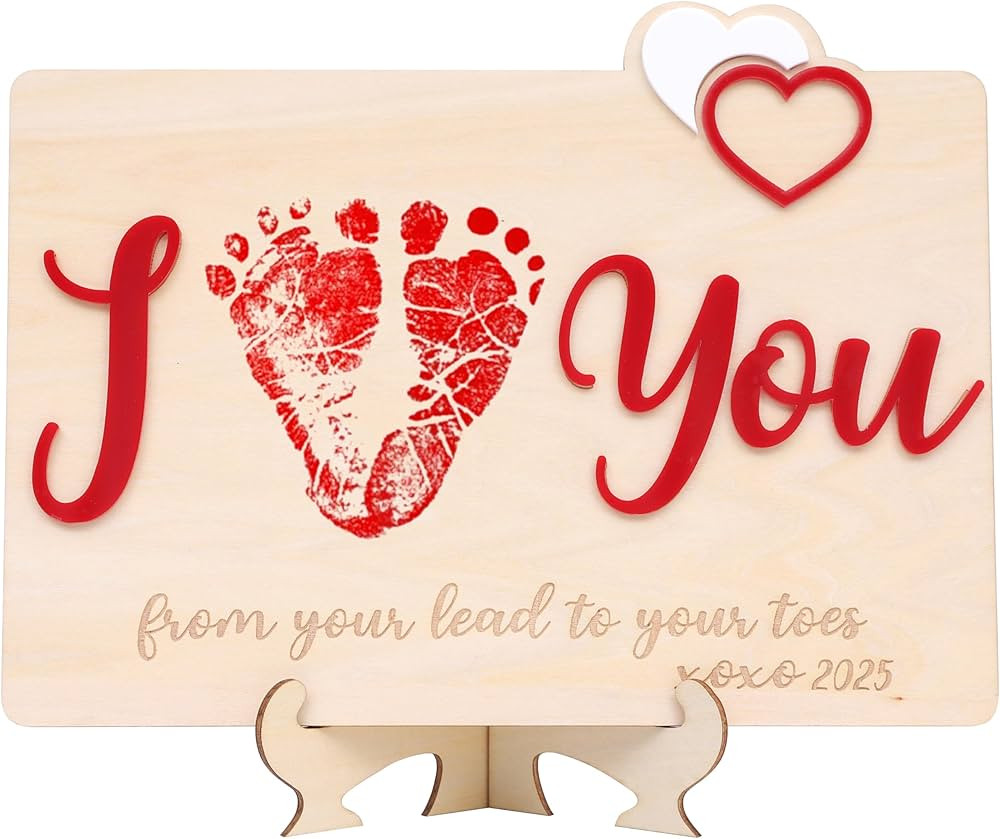 I Love You from Your Head to Your Toes Sign- Romantic Wood Plaque Sign Decoration, Wooden First V... | Amazon (US)