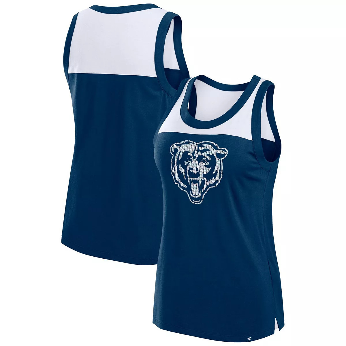 Women's Fanatics Branded Navy Chicago Bears Sequin Tank Top | Kohl's