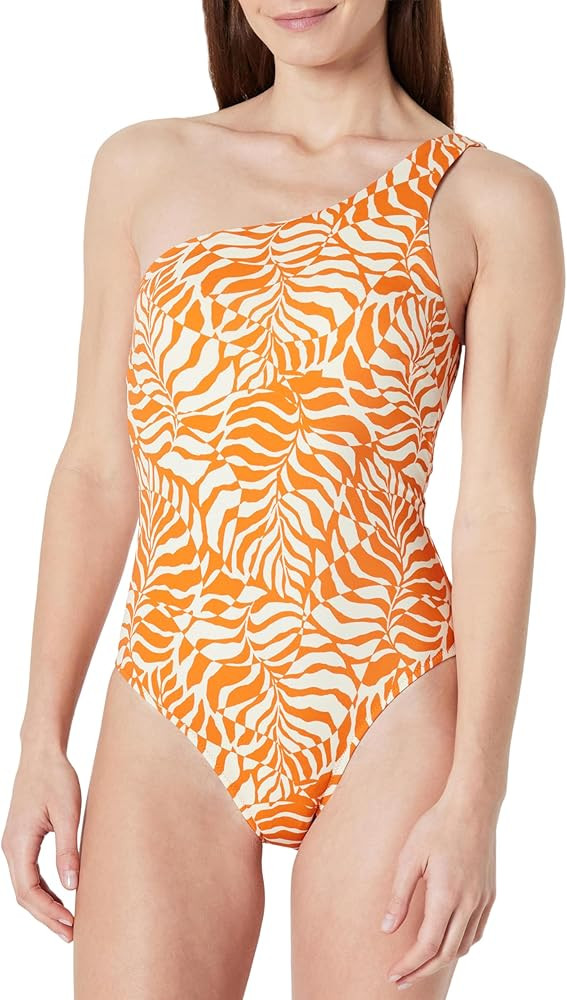 Amazon Essentials Women's One-Shoulder One-Piece Swimsuit | Amazon (US)