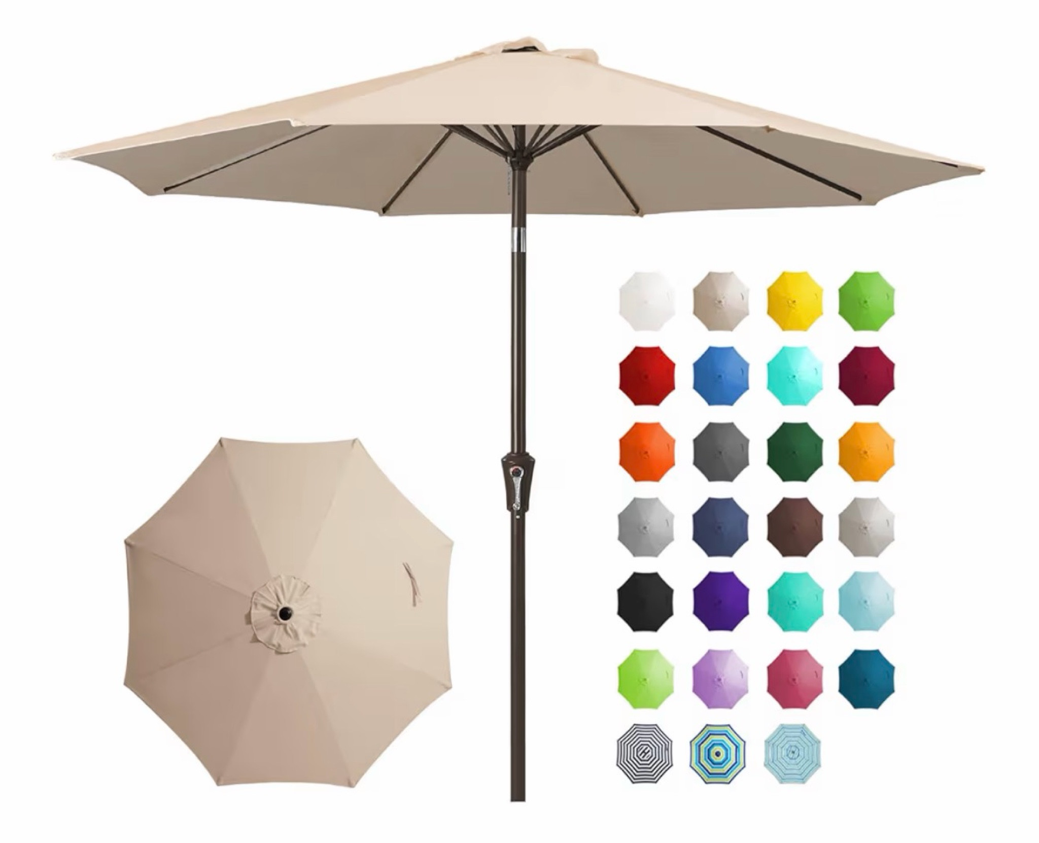 JEAREY 9FT Outdoor Patio Umbrella Outdoor Table Umbrella 