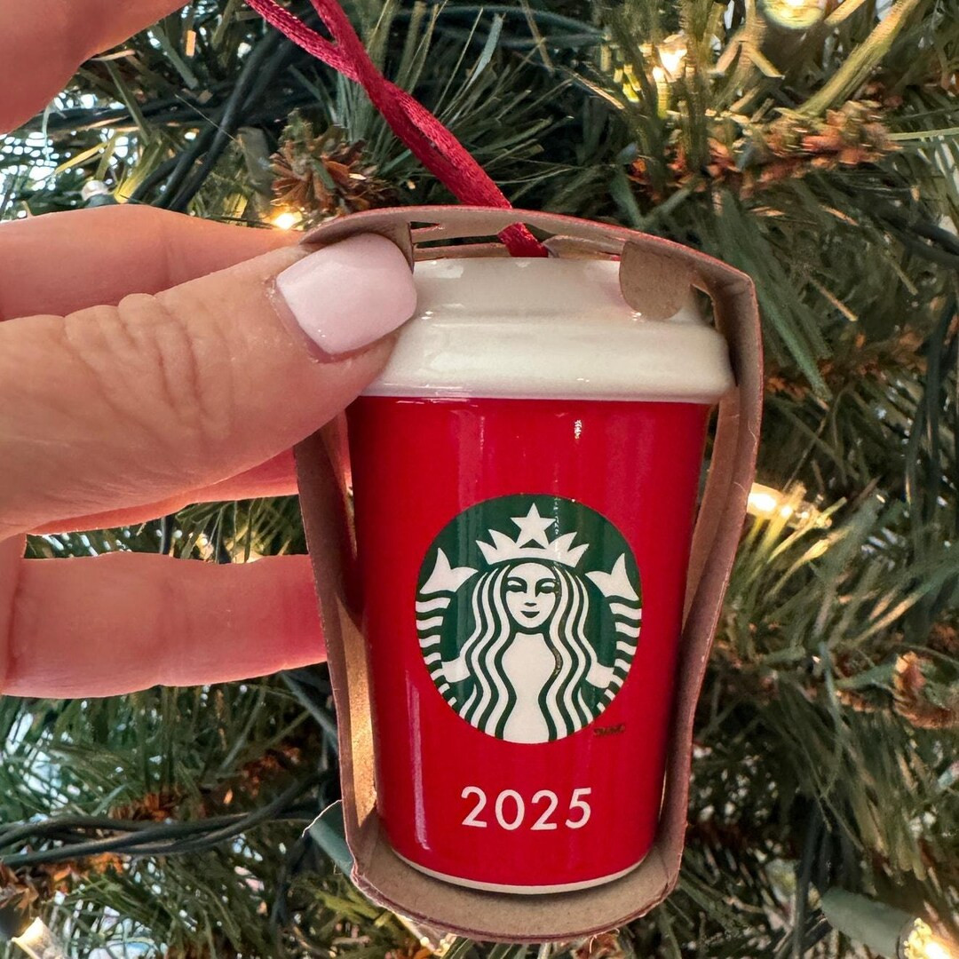 Authentic 2025 Starbucks Red Ceramic Hot Cup Holiday Christmas Ornament NEW NIB Authentic Limited... | Etsy (US)