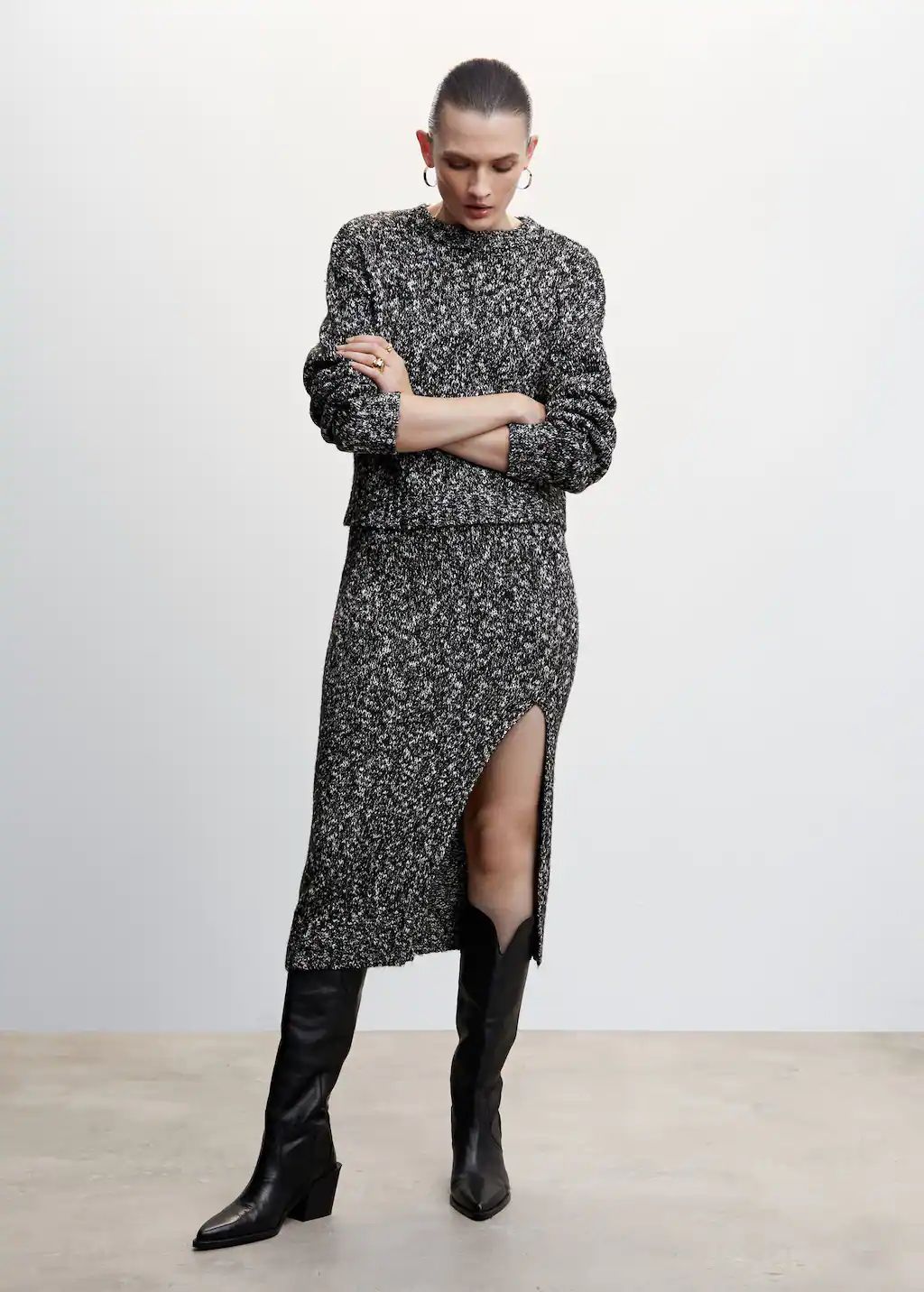 Flecked knit skirt -  Women | Mango USA | MANGO (US)