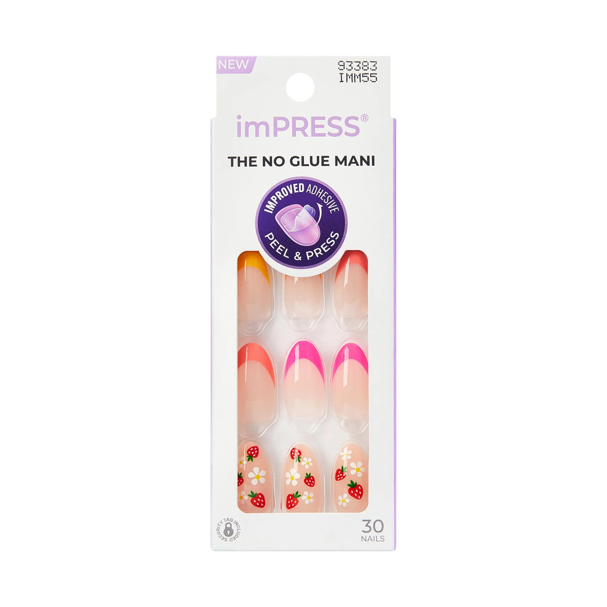 KISS imPRESS Press On Nails, Design, Utopian, Multicolor, Medium Almond, 30 Count - Walmart.com | Walmart (US)