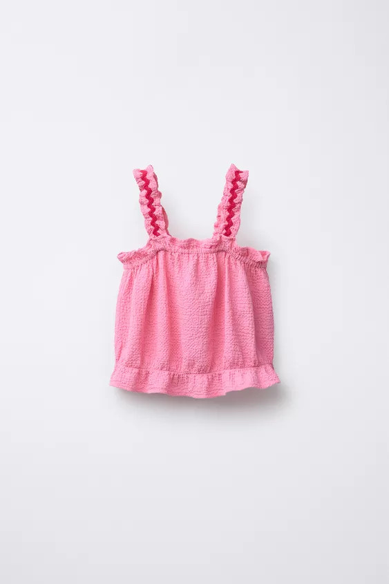 WAVY TRIM STRUCTURED TOP | Zara US