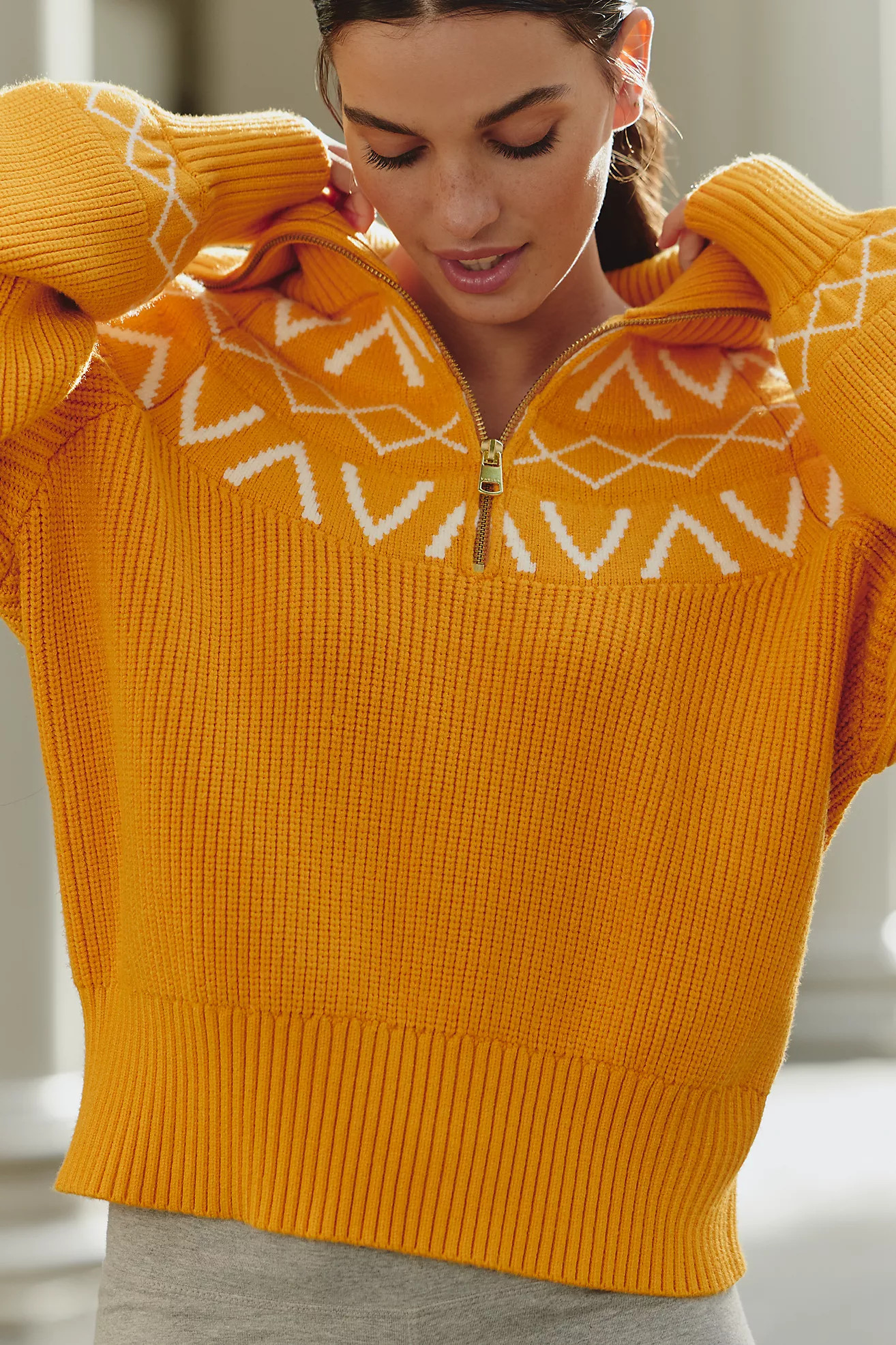 Varley Sigrid Fairisle Half-Zip Sweater | Anthropologie (US)