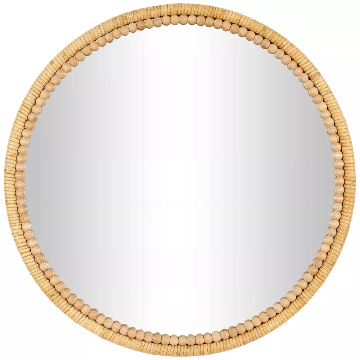 24"x24" Wood Wrapped Wall Mirror with Beaded Frame Brown - Olivia & May | Target