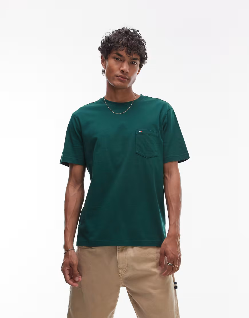 Tommy Hilfiger essential pocket T-shirt in green | ASOS (Global)