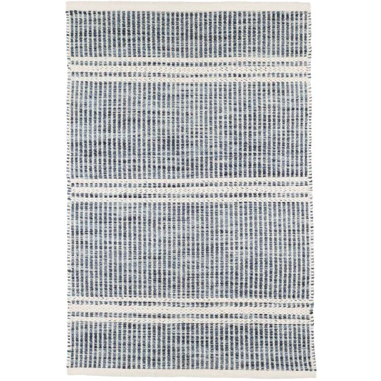 Malta Striped Handwoven Wool Blue Area Rug | Wayfair North America