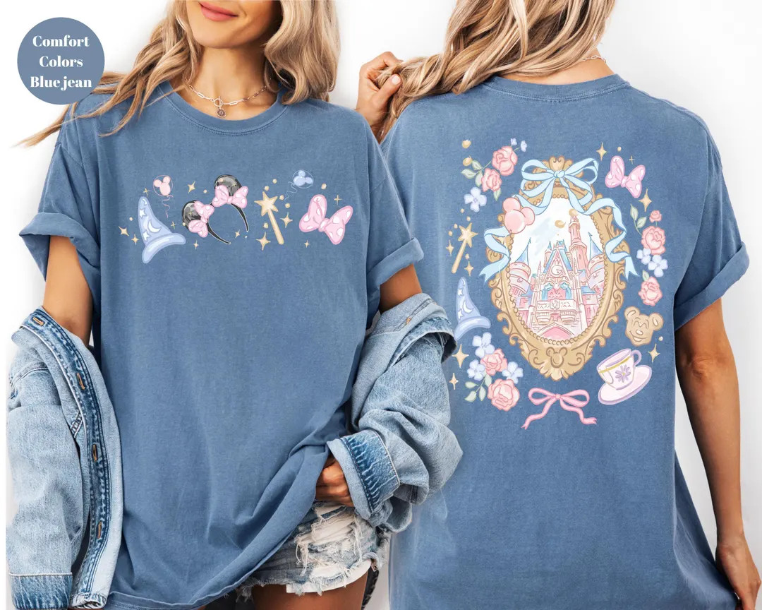 Coquette Bow Disney Castle Shirt, Disney Trip Tee,Magical Castle Shirt,Disneyworld Shirt, Disney ... | Etsy (US)