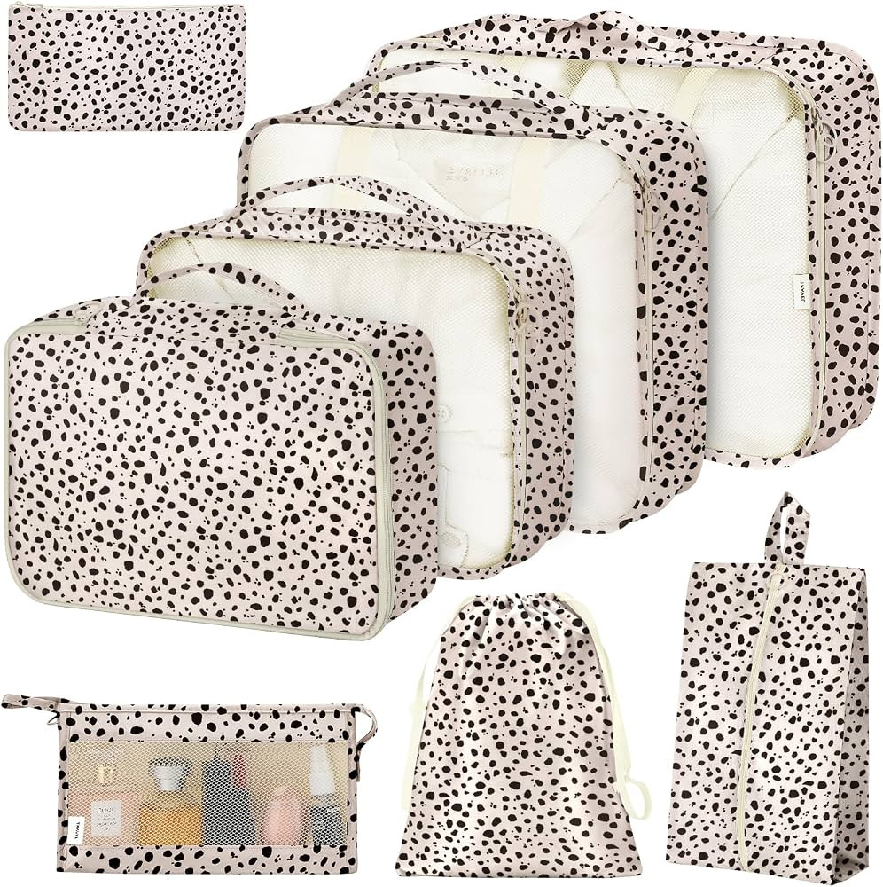 8 Set Packing Cubes for Suitcases, Packing Cube with Shoe, Cosmetics, Clothing, and Accessories B... | Amazon (US)