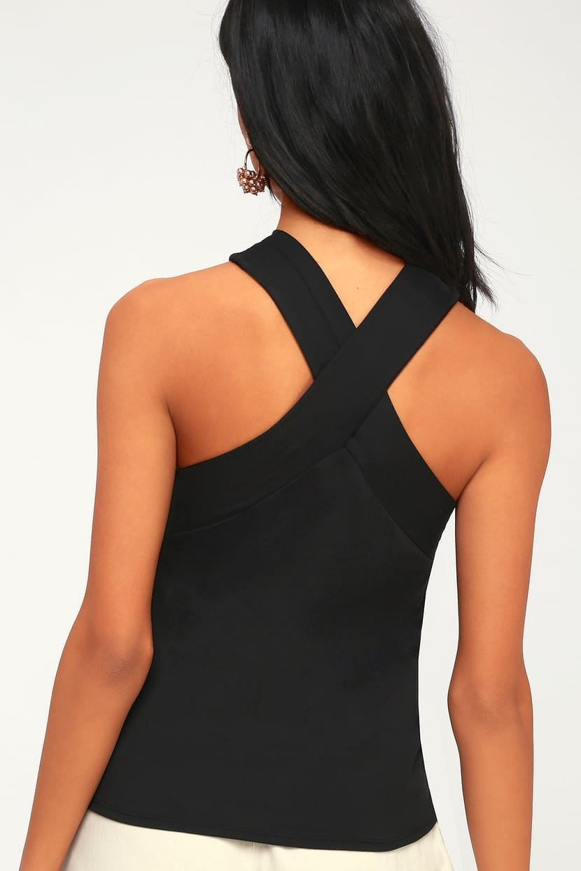 Black Cross-Front Top | summer essentials summer basics summer fashion 2022 summer outfit ideas | Lulus (US)
