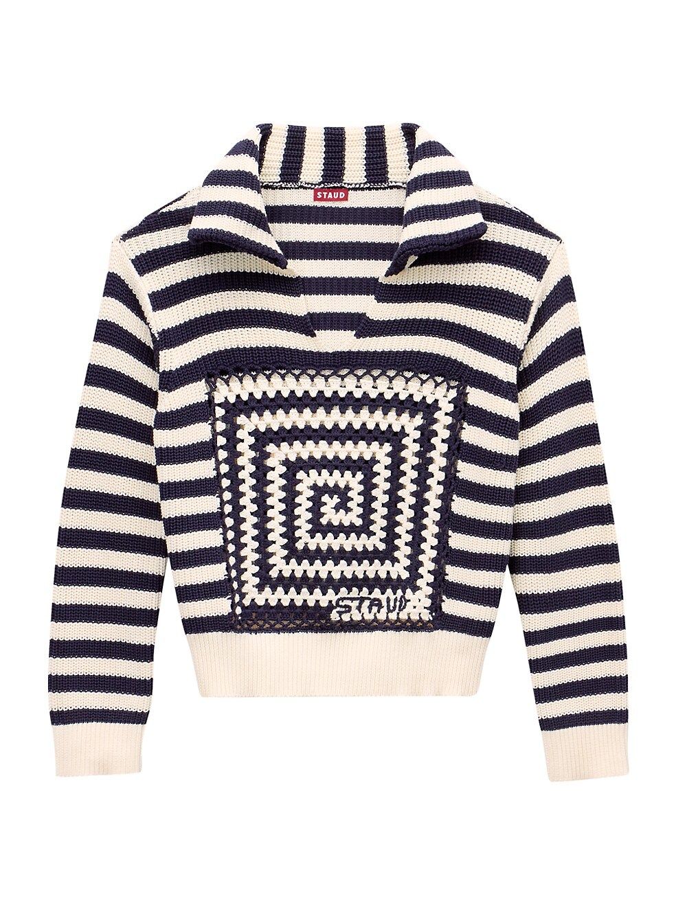STAUD Alloy Geometric Open-Stitch Sweater | Saks Fifth Avenue