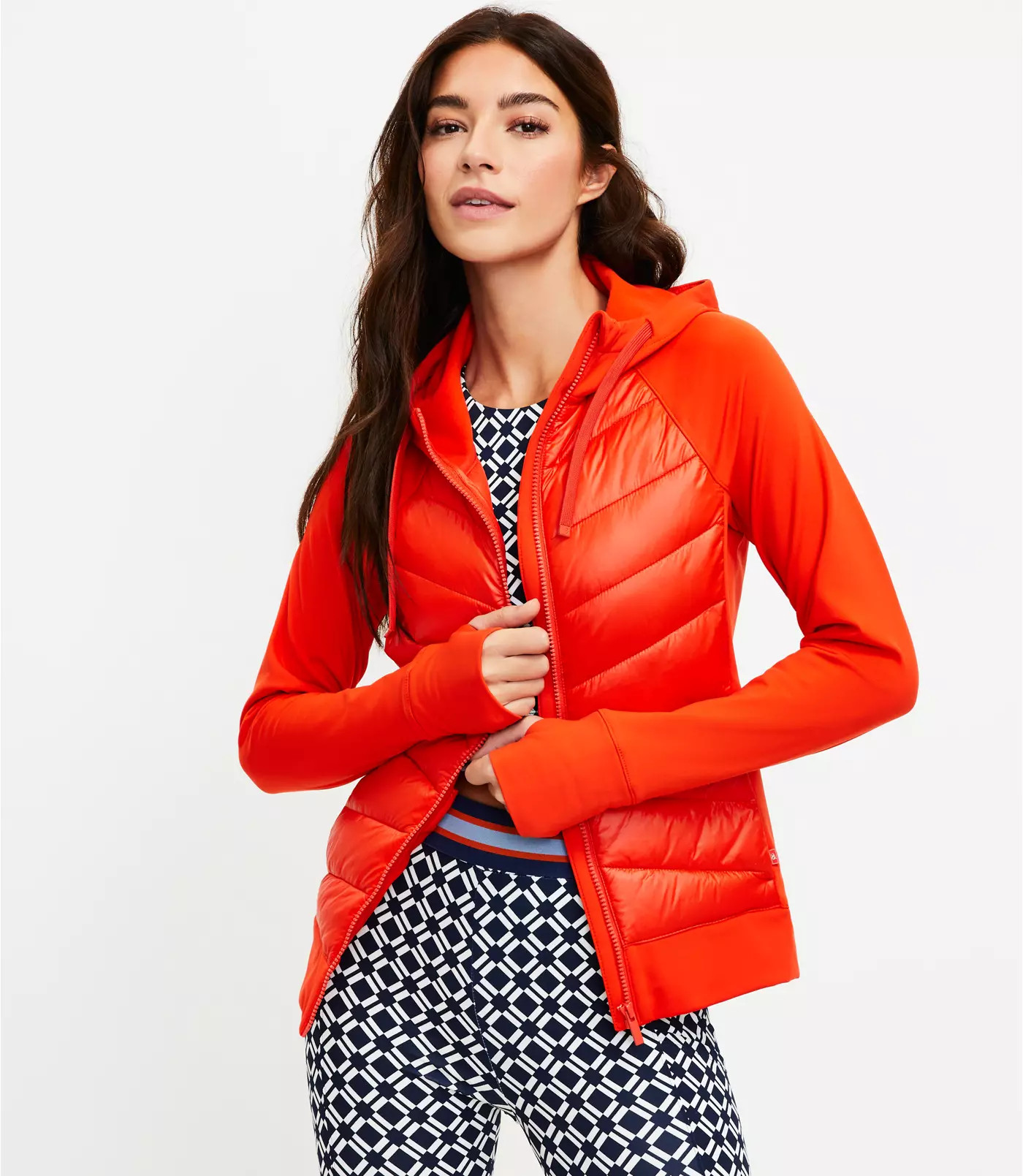 Lou & Grey Mixed Media Puffer Jacket | LOFT