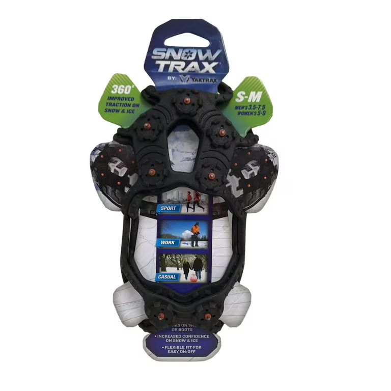 SNOWTRAX by YAKTRAX S/M Snow Ice Boot Grip Traction Walking Secure Studs Straps Small Medium - Wa... | Walmart (US)