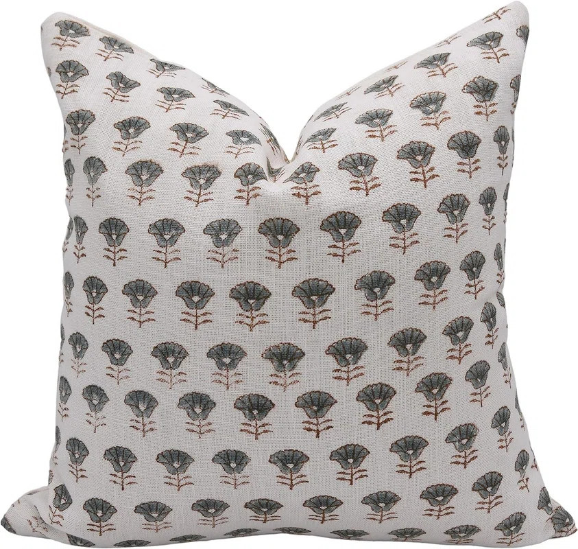 Floral Linen Indoor/Outdoor Pillow Cover | Wayfair North America