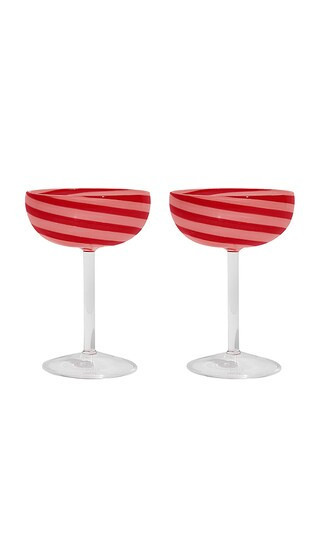 Fazeek Swirl Coupe Glasses Set Of 2 in Red. | Revolve Clothing (Global)