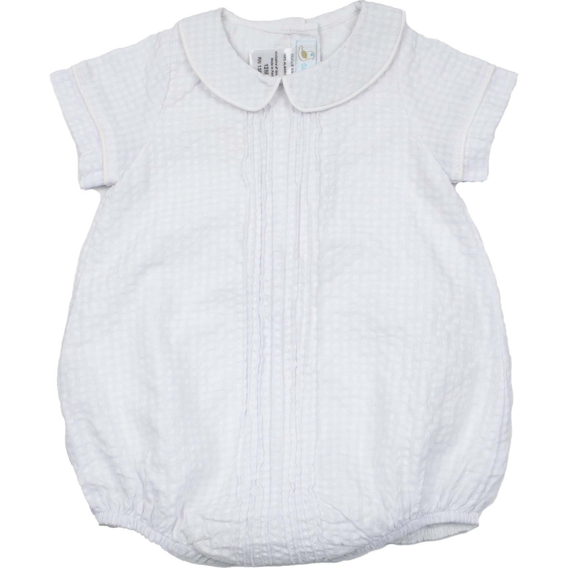 Sweet Occasions Pointed Collar Bubble Romper, White | Maisonette