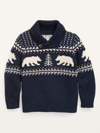 Fair Isle Shawl-Collar Sweater for Toddler Boys | Old Navy (US)