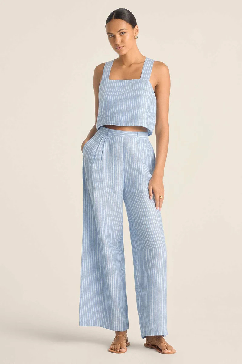 The Getaway Pant - Summer Stripe EcoLinen | Vitamin A