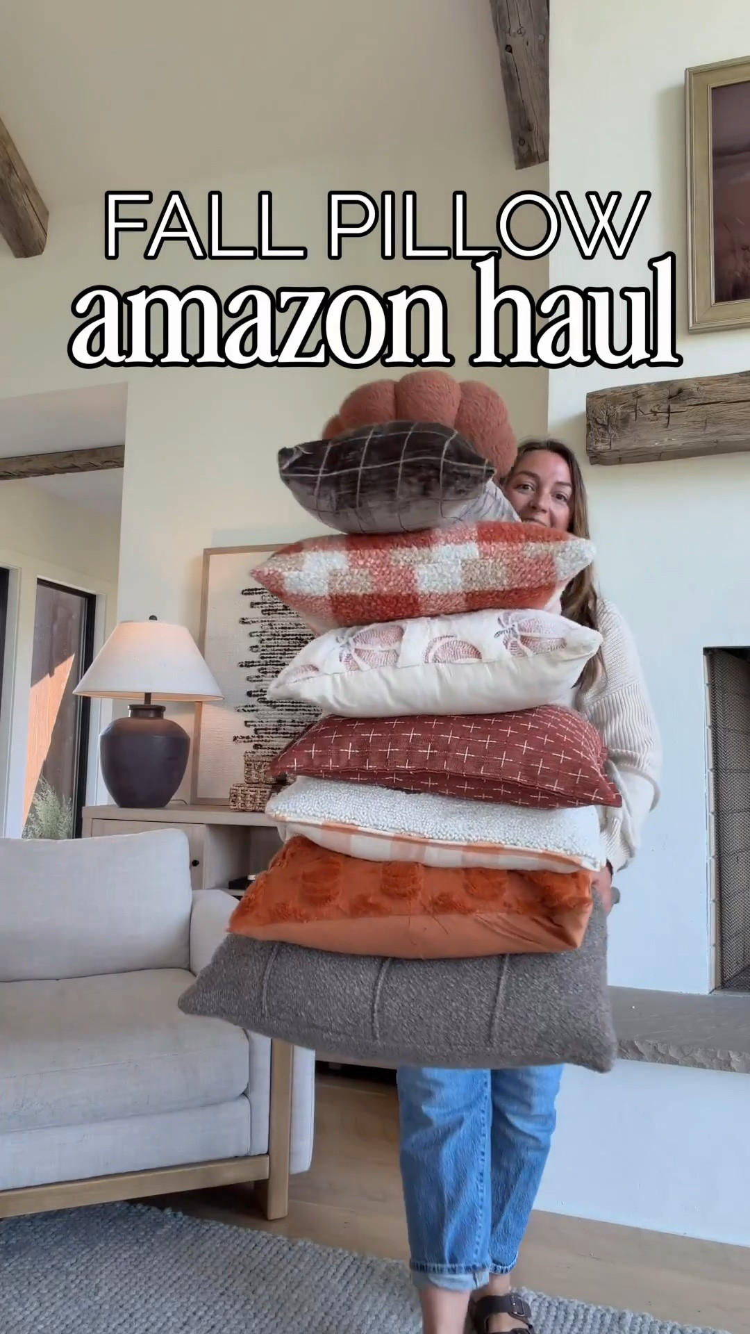 The fall pillows are here and I’m already obsessed. 🎃🤎

Wool pumpkins, cozy plaids, blockprint details, and the prettiest seasonal patterns make it so easy to give your home an autumn refresh without changing everything else.

Just swap out a few pillows, add some cozy textures, and suddenly the whole space feels ready for fall. 🍂✨

#LTKHome #LTKSeasonal #LTKmomlife