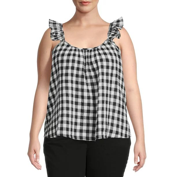 Terra & Sky Women's Plus Size Ruffle Strap Tank Top | Walmart (US)