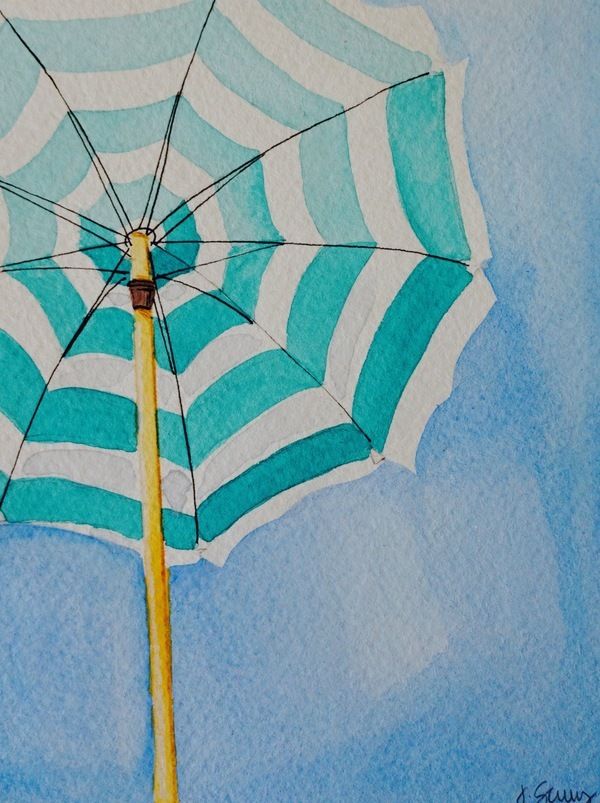 Stripes (Beach Umbrella Series) by Jen Scully on Artfully Walls | Artfully Walls