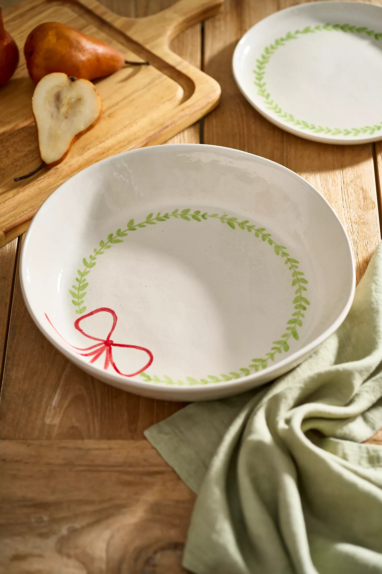 Bow + Vine Stoneware Serving Bowl | Anthropologie (US)