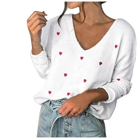 ketyyh-chn99 Heart Sweater For Women Womens Long Sleeve Cold Shoulder Turtleneck Knit Sweater Tops P | Walmart (US)