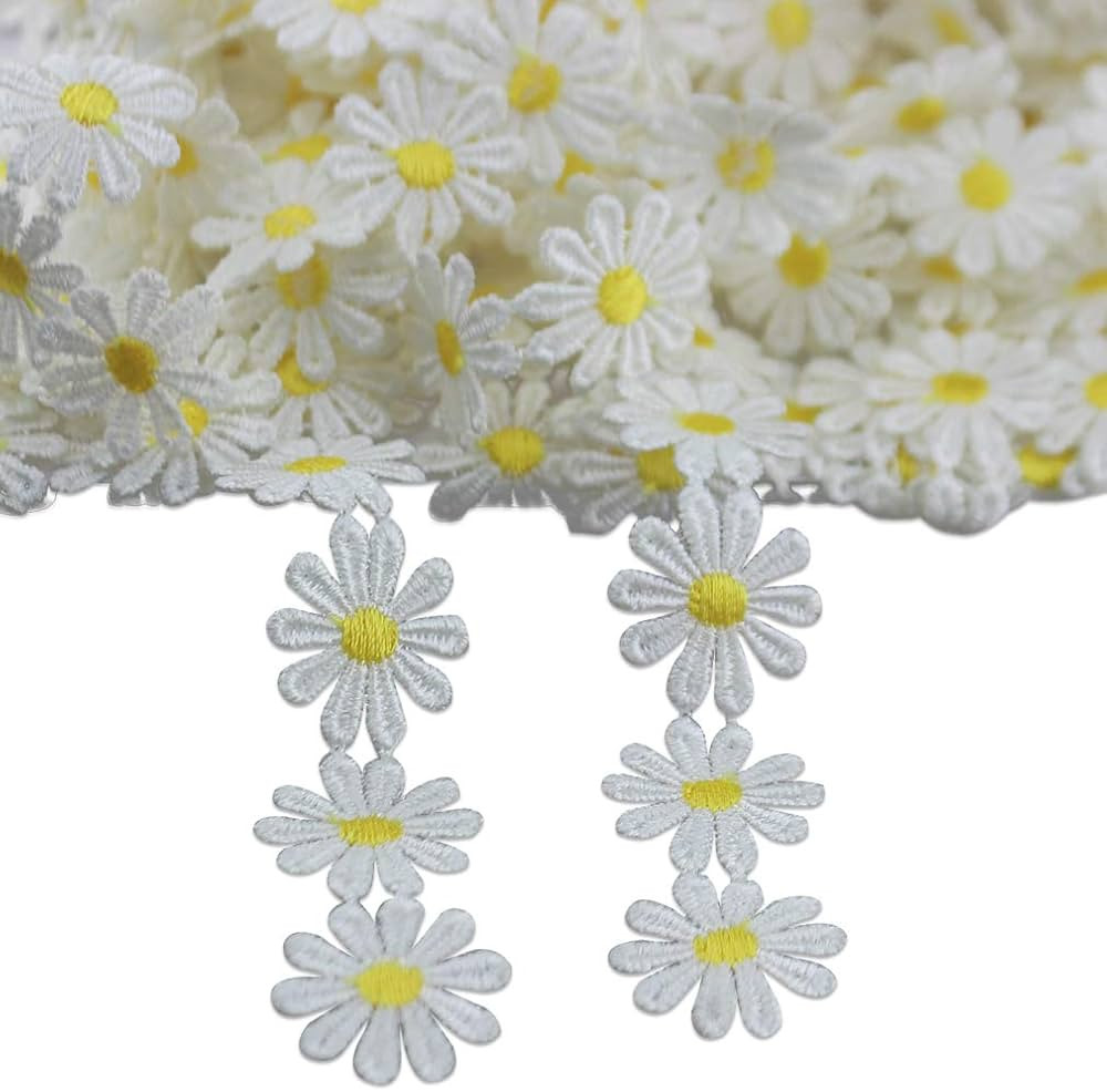 IDONGCAI Daisy Flower Lace Trim Embroidered DIY Handmade Patchwork Ribbon Sewing Supplies Crafts ... | Amazon (US)