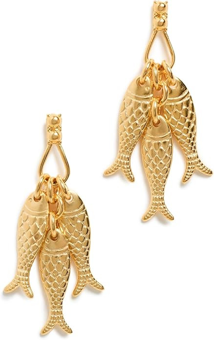 Amazon.com: Brinker + Eliza Women's School of Fish Earrings, Gold, One Size: Clothing, Shoes & Je... | Amazon (US)