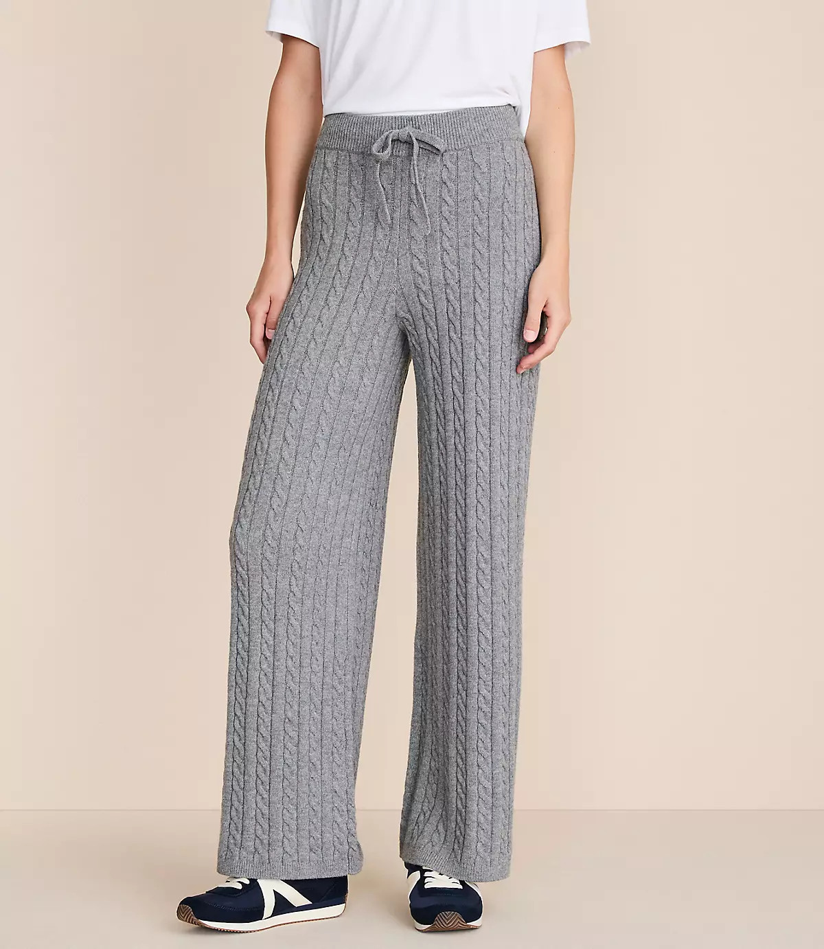 Lou & Grey Cable Sweater Wide Leg Pants | LOFT