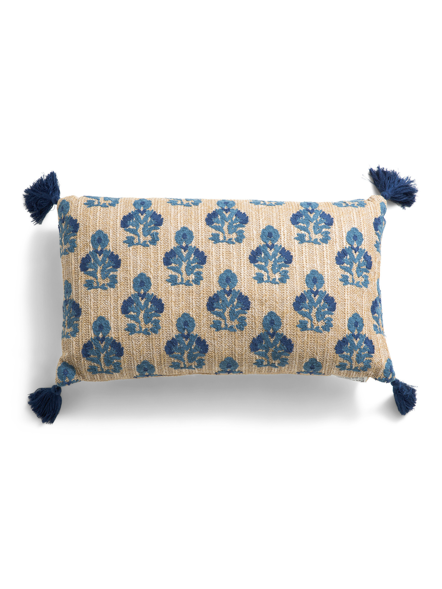 14x24 Outdoor Embroidered Raffia Lumbar Pillow | TJ Maxx