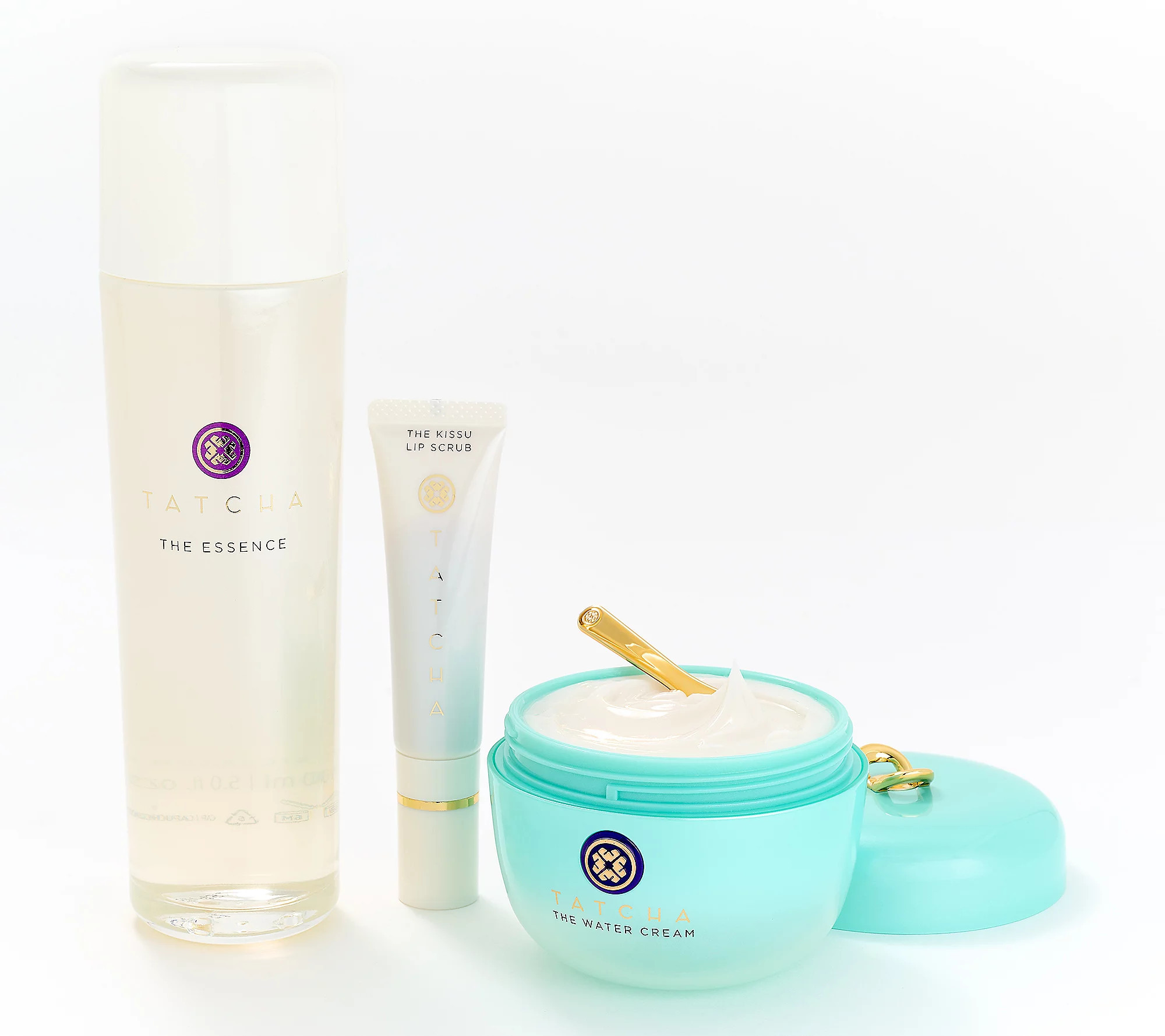 TATCHA Jumbo Water Cream, Essence, and Kissu Lip Scrub | QVC