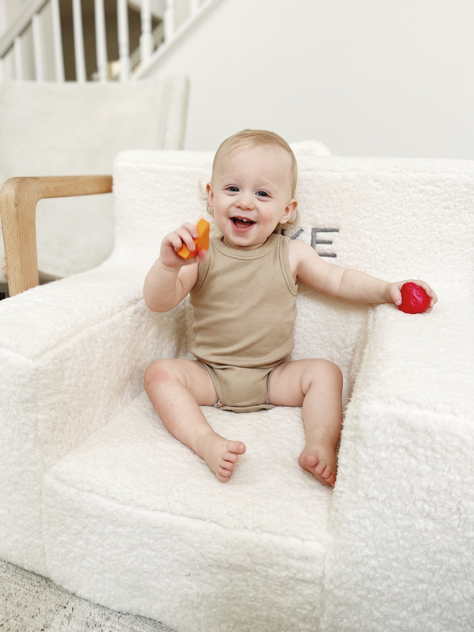 Tiny furniture &gt;  big furniture 😃💞 Duke is VERY obsessed with his chair. The smile he gets when he sits and “relaxes” for 30 seconds is just so sweet to watch. Thankfully I taught him to get off feet first so I only have minor anxiety when he’s on it 😜 This was a first birthday gift for him and something we had on the list for Otis too which he still uses to this day  

#LTKkids #LTKfamily #LTKbaby