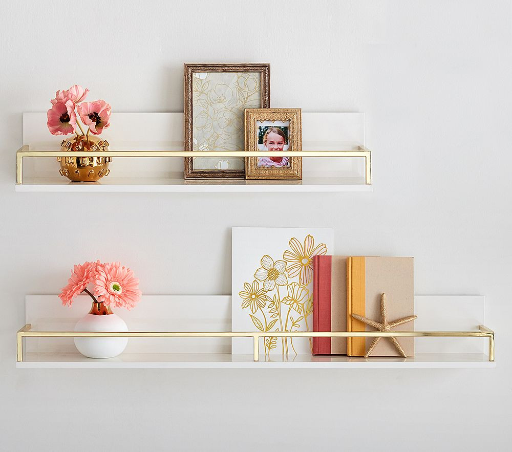 Gold Polished Metal Shelves (24" - 36") | Pottery Barn Kids