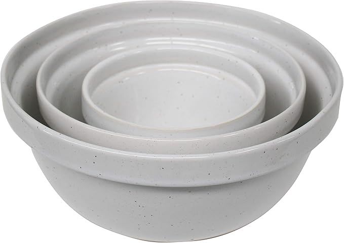 Casafina Fattoria Collection Stoneware Ceramic Set 3 Mixing Bowls, White | Amazon (US)