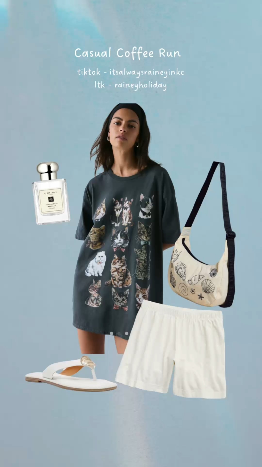 Summer Outfits - perfect for a lil coffee run or errands :) Oversized tees with shorts like these are perfect for short torso girls!

#LTKStyleTip #LTKMidsize #LTKSummerEdit