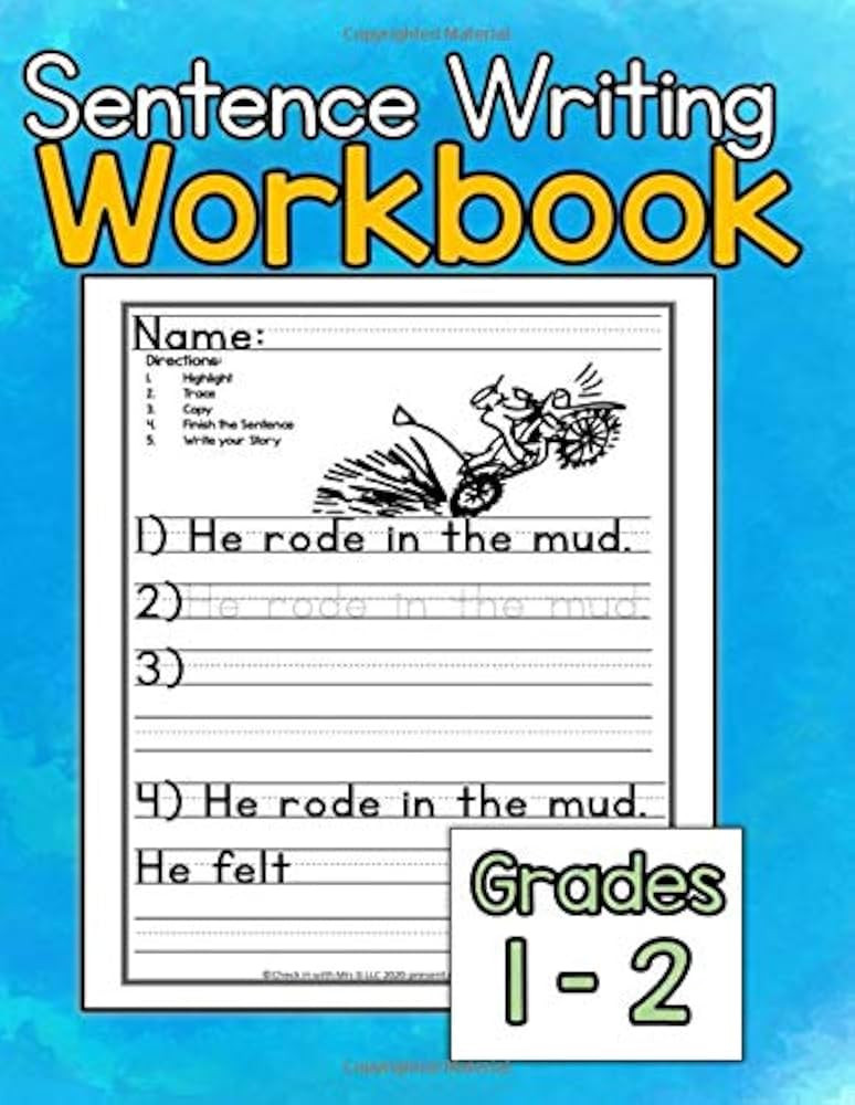 Sentence Writing Workbook: Sentence writing practice for kids 5-7, grades 1-2 writing workbook, w... | Amazon (US)