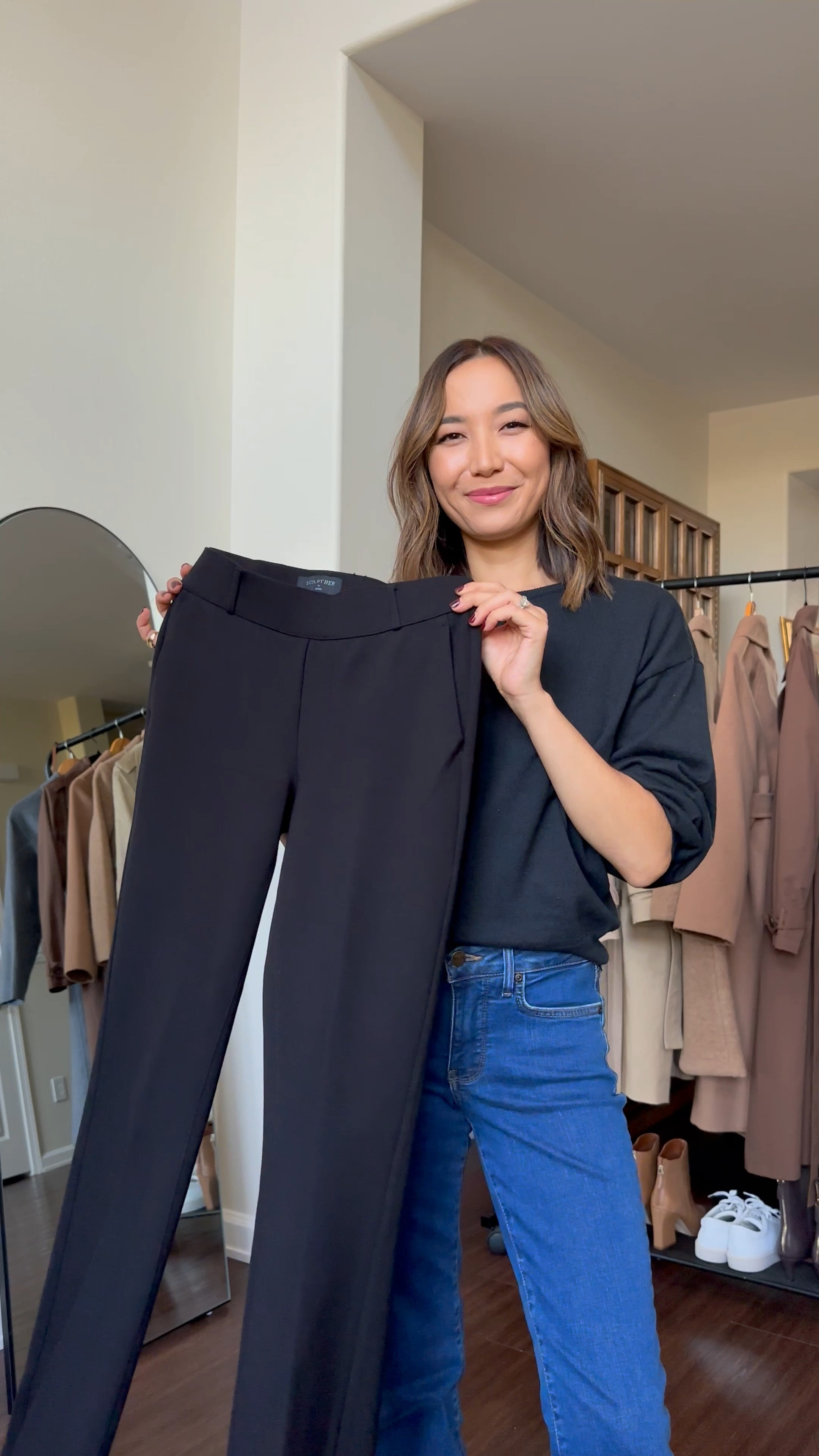 1 pant 4 ways from @NYDJ 🖤 their Black Friday sale is going on now! [everything is included in their 40% off & they have up to 75% off]

Flare work trousers xxs
Boatneck sweater in red & black xxs 
Sleeveless black blouse xs 
Collared white blouse xxs 

#LTKsalealert #LTKfindsunder100 #LTKCyberWeek