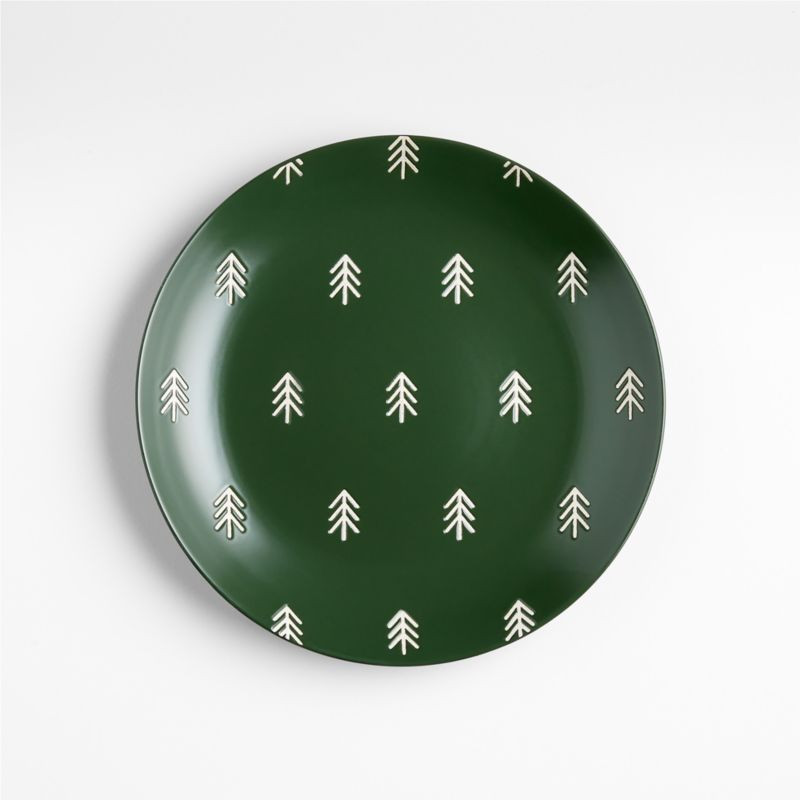 Evergreen Forest Holiday Salad Plate + Reviews | Crate & Barrel | Crate & Barrel