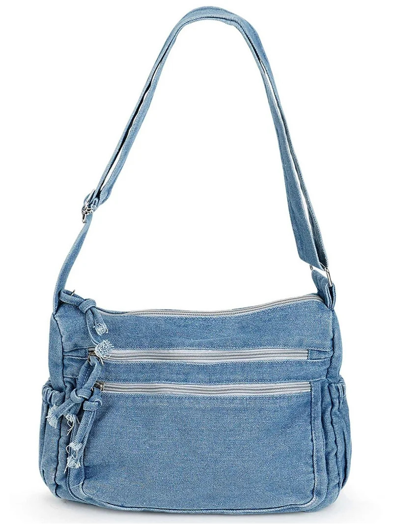 Deago Women's Retro Large Denim Shoulder Bag Crossbody Handbags Casual Style Lightweight Jean Tot... | Walmart (US)