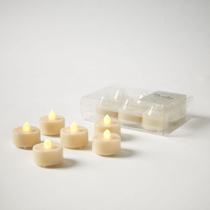 Premium Flameless Wax Dipped Tealight Candles (Set of 6) | West Elm (US)