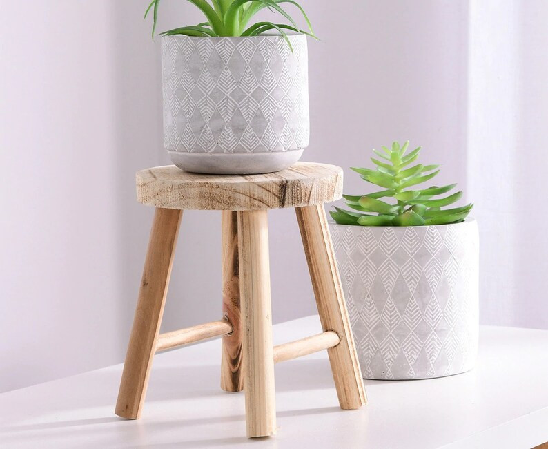 Handmade Rustic Paulownia Wood Mini Stool, Natural Small Table for Home Decor, Unique Artisan Cra... | Etsy (AU)