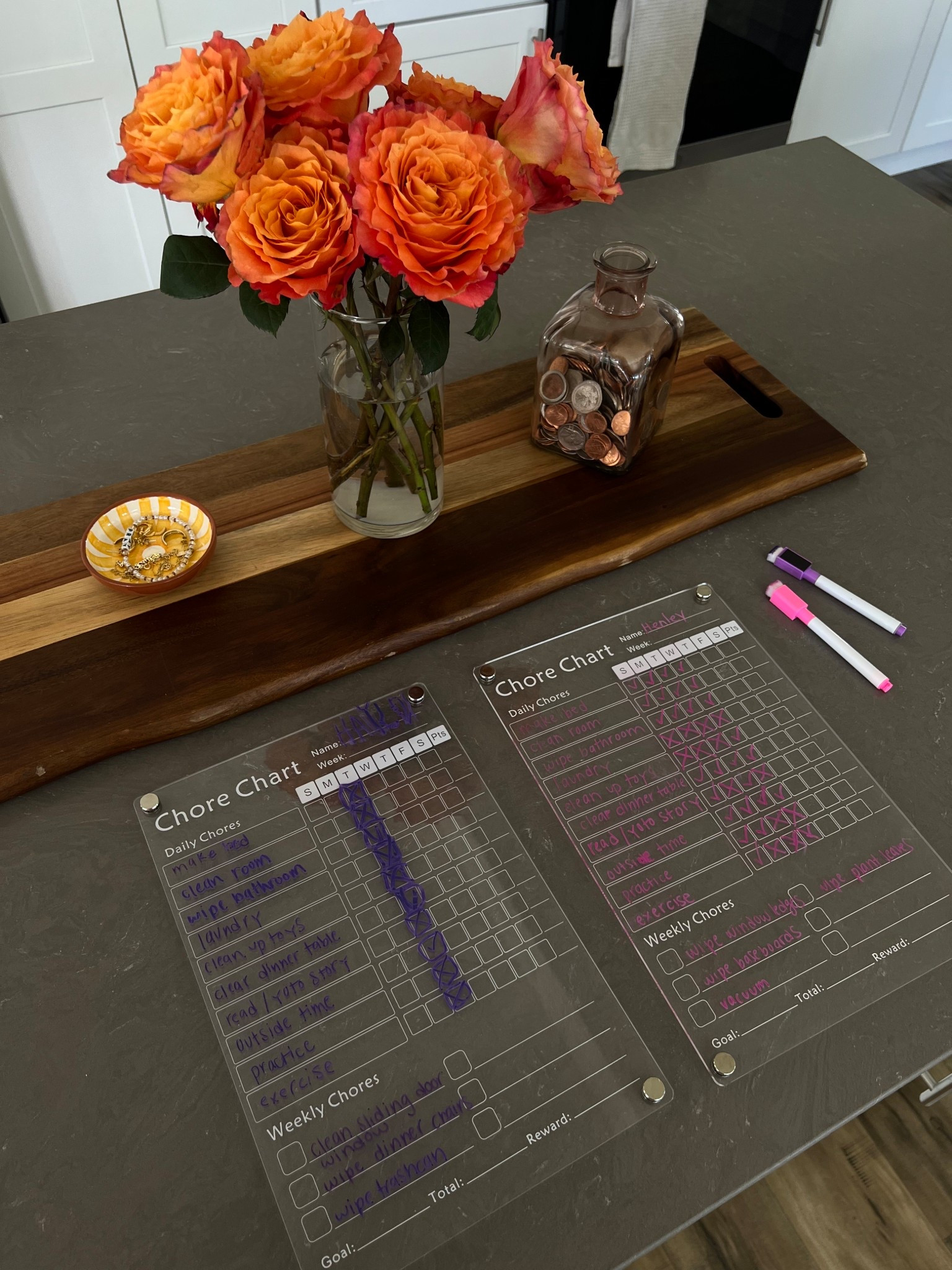 Chore chart- fridge- magnetic- kids 