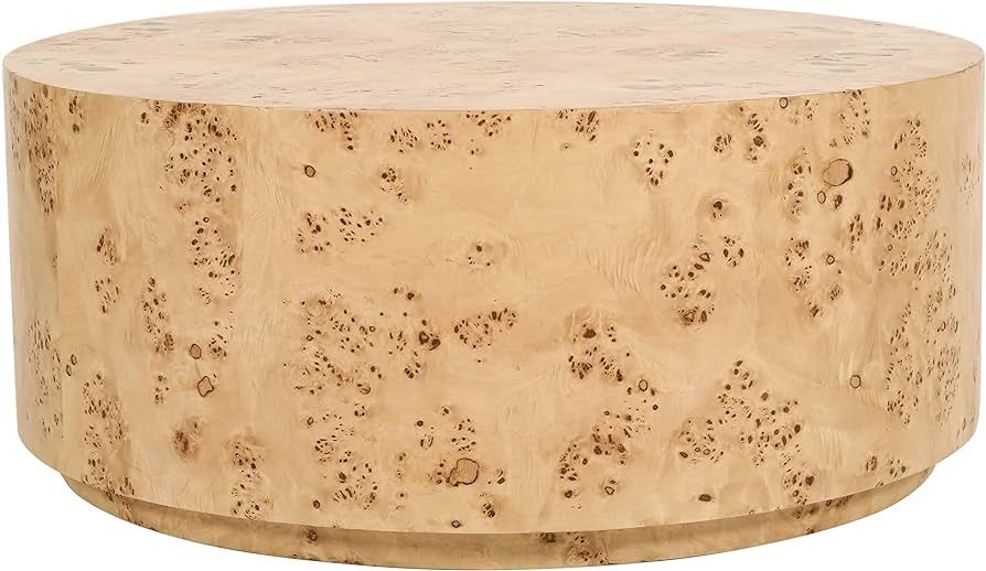 Meridian Furniture Collection Mid-Century Modern Coffee Table with Burl Wood and Curved Art Deco ... | Amazon (US)
