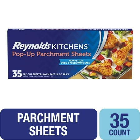 Reynolds Kitchens Pop-Up Parchment Paper Sheets, 10.75 in x 13.75 in, 35 Sheets | Walmart (US)